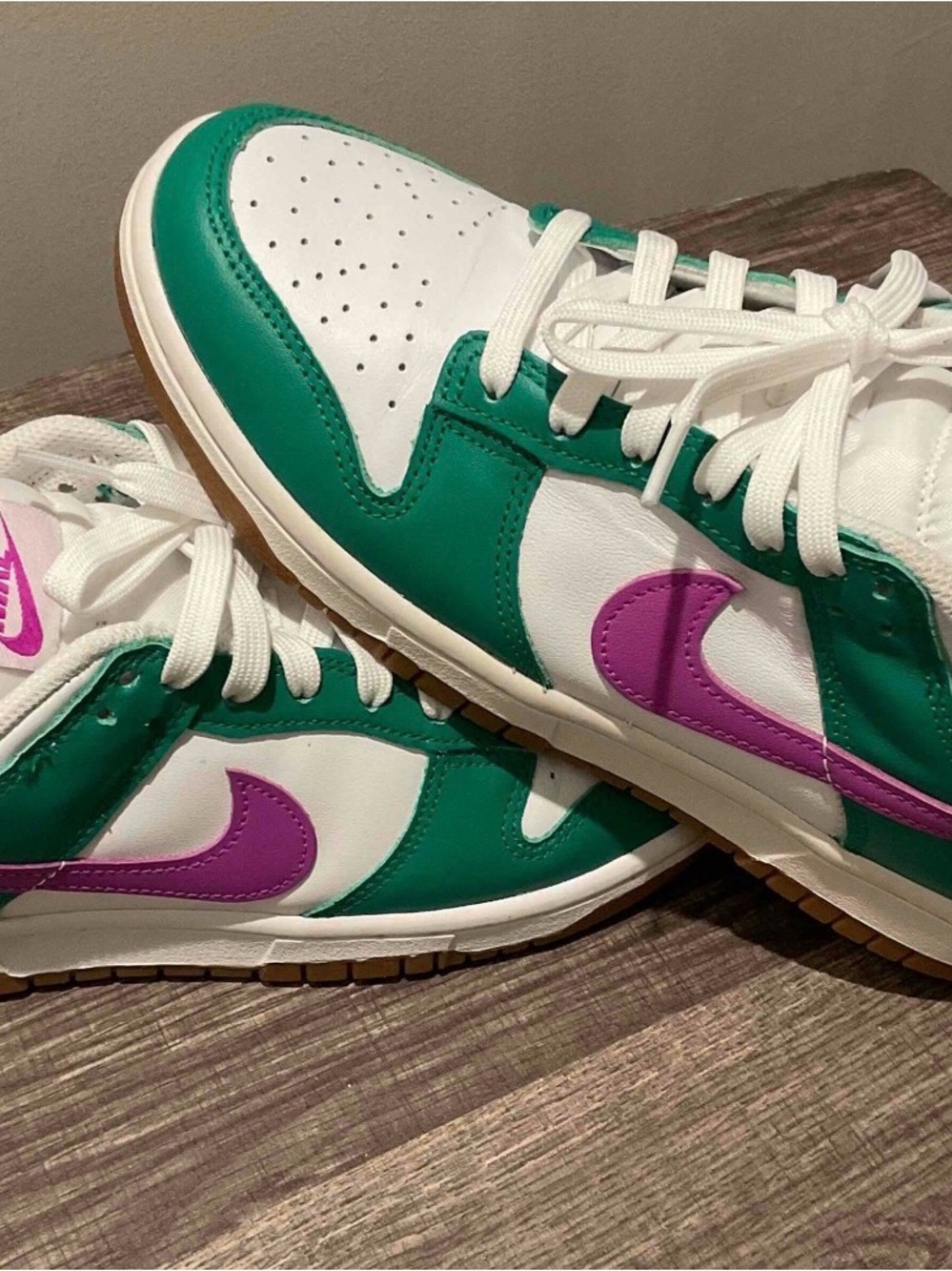 Nike Women’s White, Green & Purple Low-Top Sneakers - Retro Swoosh